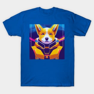 Awesome Corgi as retro anime T-Shirt